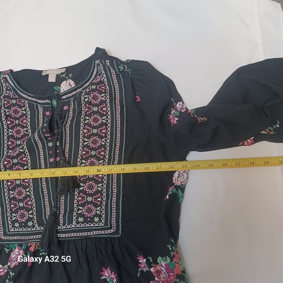 Woman Within Black Floral Embroidered Top Bluse Size 18/20 100%Rayon - Picture 12 of 12